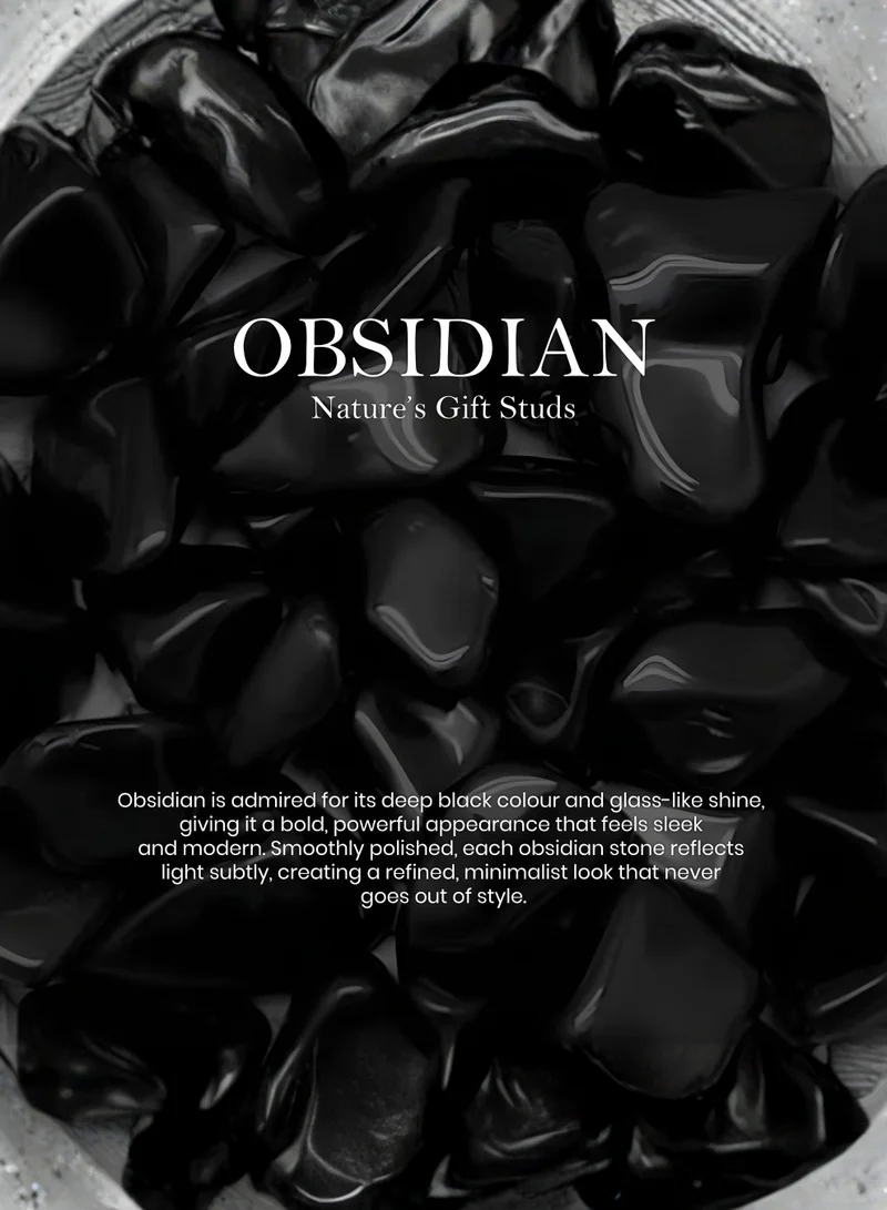 British Fossils أقراط قرط هدية الطبيعة بالأوبسيديان