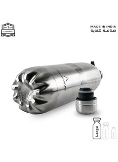 Atlasware Water Bottle with a Capacity of 2000 ml, Stainless Steel Water Bottle that keeps Cold for 130 Hours and Keeps Heat for 52 Hours, Silver  - Image 4