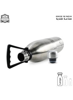 Atlasware Water Bottle with a Capacity of 2000 ml, Stainless Steel Water Bottle that keeps Cold for 130 Hours and Keeps Heat for 52 Hours, Silver  - Image 5