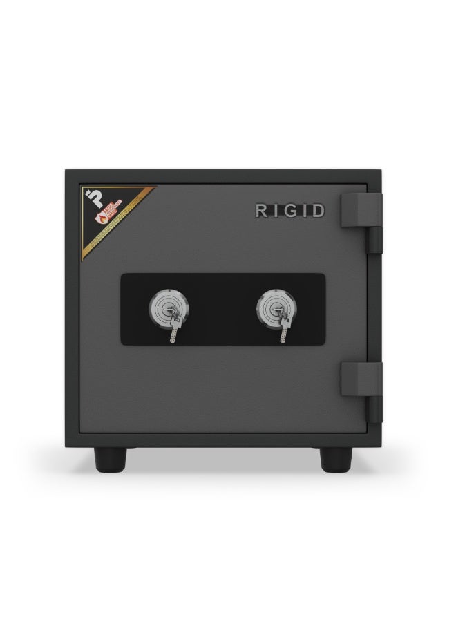 RIGID Fire Resistant Steel Safe with Dual Key Lock, 50Kg  - Image 1