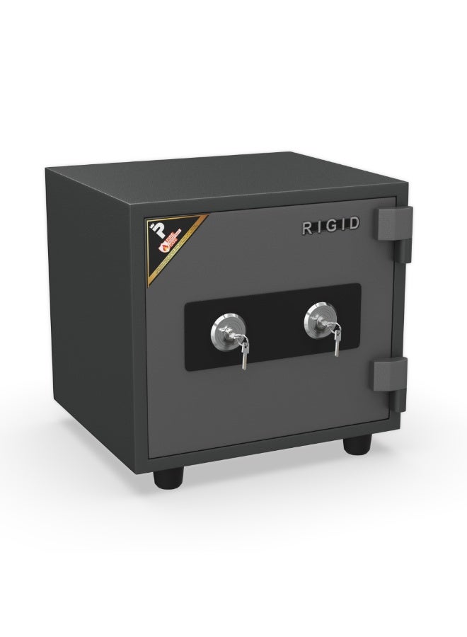 RIGID Fire Resistant Steel Safe with Dual Key Lock, 50Kg  - Image 5