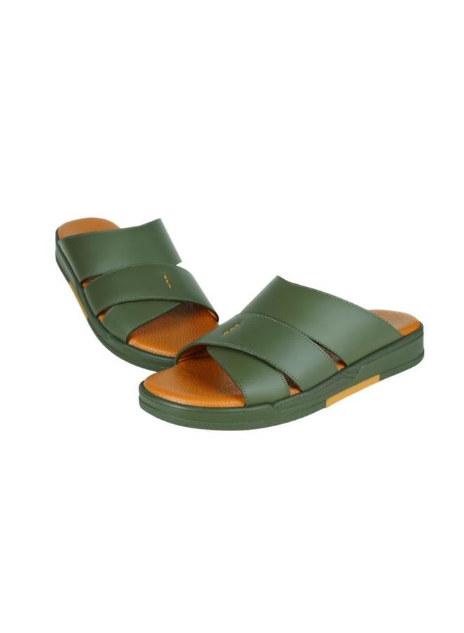 barjeel uno 008-3668 Barjeel Uno Mens Arabic Sandals MSA125 Olive - Image 3