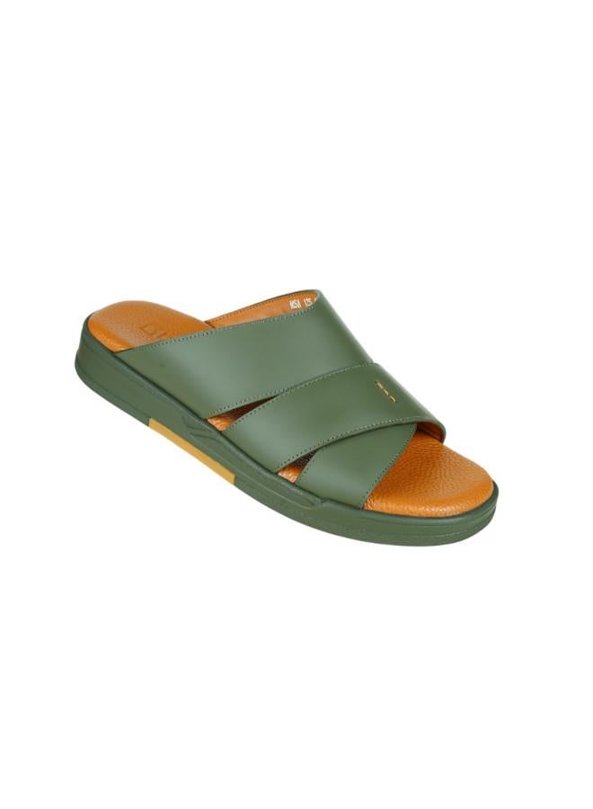 barjeel uno 008-3668 Barjeel Uno Mens Arabic Sandals MSA125 Olive - Image 2