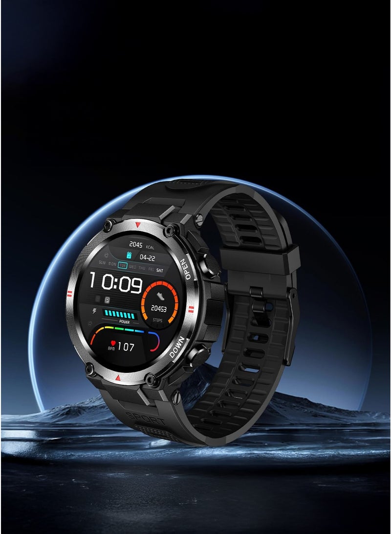 AOLON Tetra R2 Smart Watch Original 100 exercise modes Men Sports Fitness Tracker Bluetooth Call ( Black) - Image 1