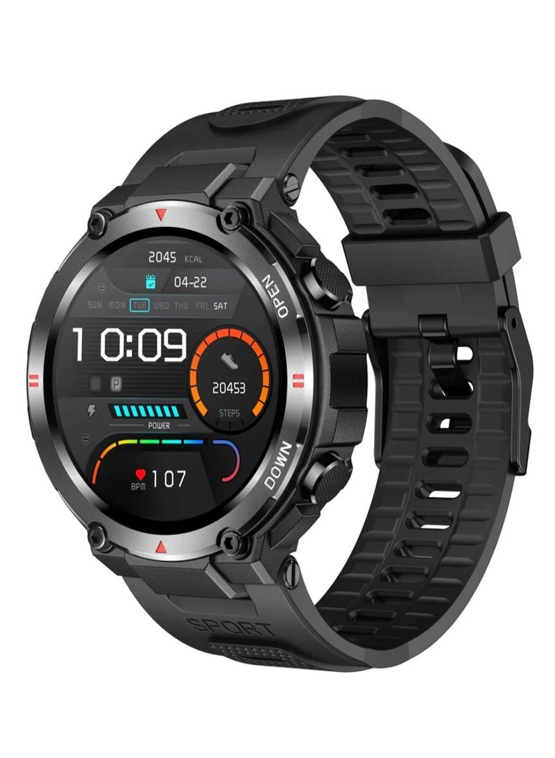 AOLON Tetra R2 Smart Watch Original 100 exercise modes Men Sports Fitness Tracker Bluetooth Call ( Black) - Image 3