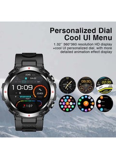 AOLON Tetra R2 Smart Watch Original 100 exercise modes Men Sports Fitness Tracker Bluetooth Call ( Black)  - Image 2