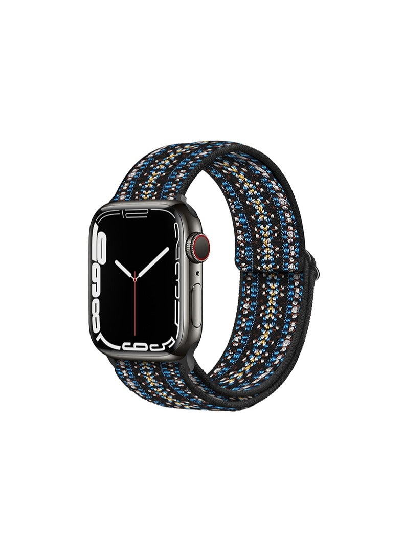 غير تقليدي قابل للتعديل مضفر منفردا الفرقة لسلسلة Apple Watch 6 / SE / 5/4/3/2/1 40/38mm الخط الأزرق - Image 1