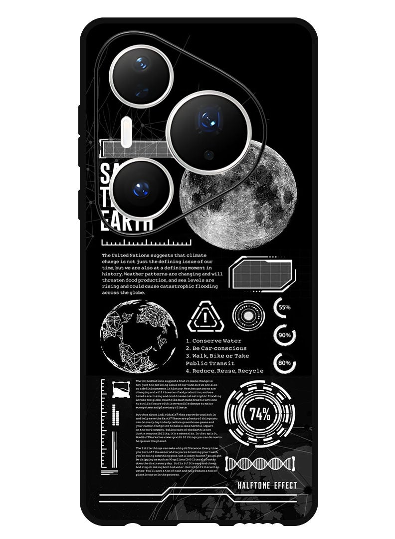 Theodor Case Compatible with Huawei Pura 80 Pro Plus 6.8 Inch Protection Shockproof Bumper Cover Save The Earth - Image 1