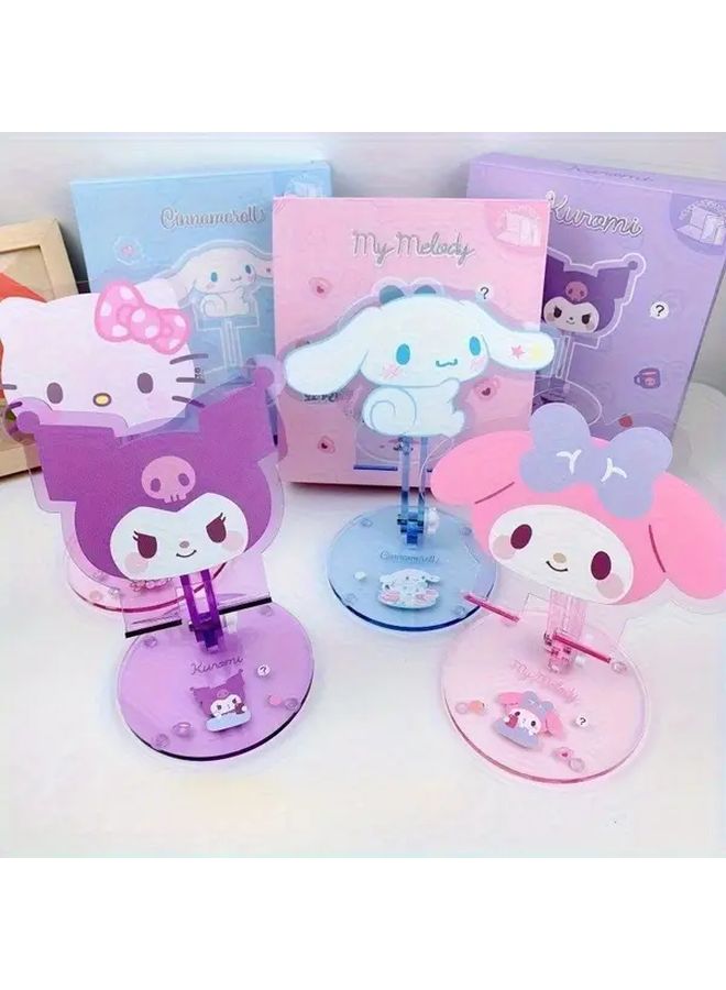 My Melody Kuromi Foldable Adjustable Phone Stand Hello Kitty Pink Desktop Tablet Holder - Image 2