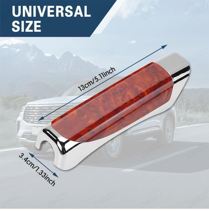 CARIZO ABS Electroplated Mahogany Car Handbrake Grip with Compact & Anti-Slip Design Compatible with Maruti Suzuki Grand Vitara Brezza - Image 2