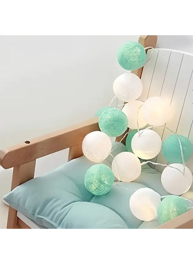 1 String White Green 20LED Battery Powered Spherical Fairy Lights 118 11 Inch Mini Glow Indoor Decor - Image 5