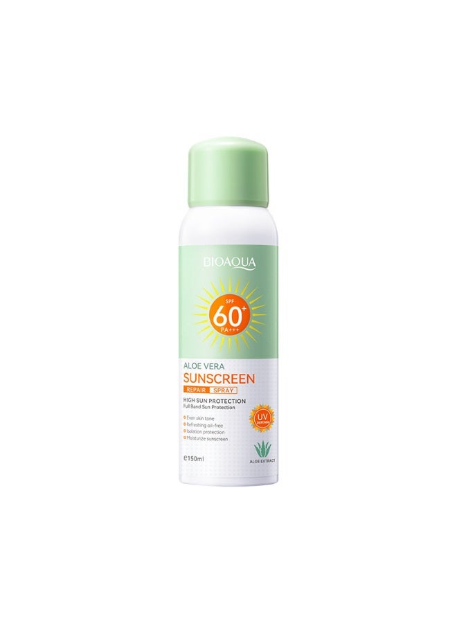BIOAOUA 🌞✨【BIOAOUA Aloe Vera Sunscreen Spray】SPF60 PA+++ UV Protection | Lightweight & Non-Greasy Mist for Face & Body | Cooling Hydration in Desert Heat - Image 1