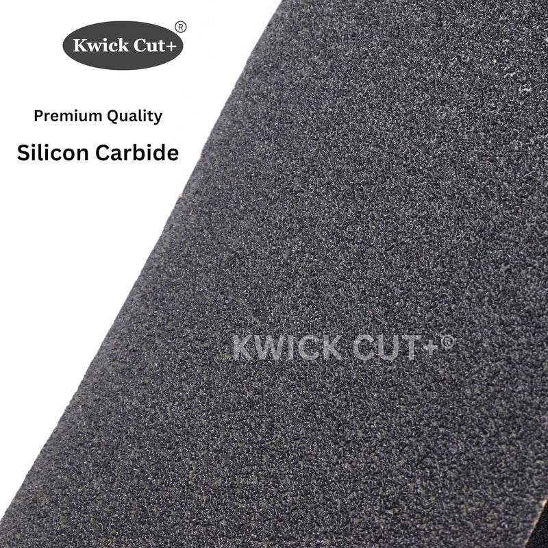 KWICK CUT + + 80 Grit Waterproof Abrasive Sheets | Pack of 10 | 120mm x 230mm (12cm x 23cm) | Silicon Carbide Sanding Sheets for Metal, Wood, Paint & Rust Removal | Electro Coated Emery Paper Sheets - Image 5