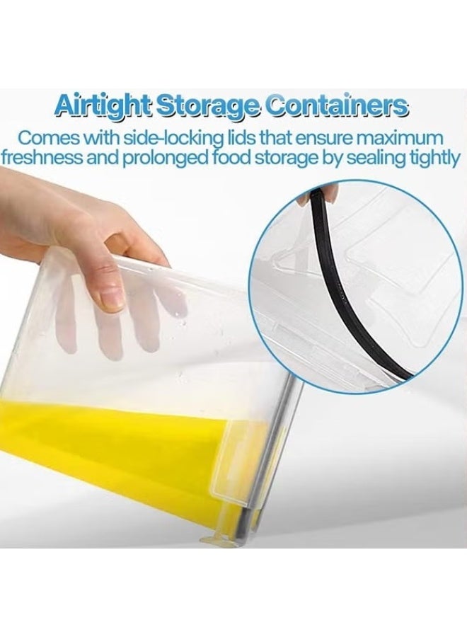 EETU Airtight Food Storage Container Set,14 Pcs Clear Food Storage Container With Lid,BPA-Free Cereal And Snack Containers With Lables And Small Spoon For Kitchen Pantry Organization And Storage - Image 2