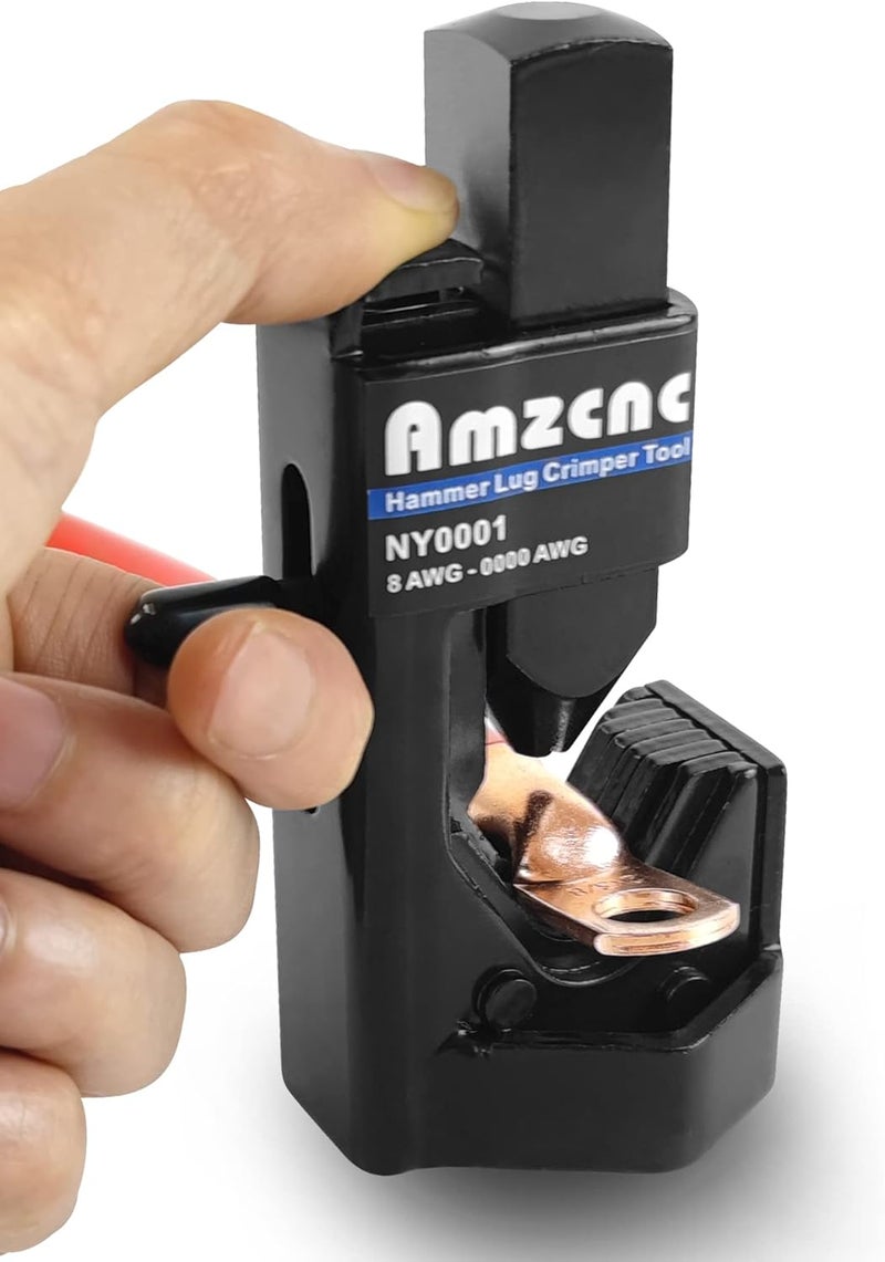 AMZCNC Hammer Lug Crimper Tool - 0000 AWG Battery and Welding Cables(8 AWG TO 4/0 Wire Gauge) - Image 1