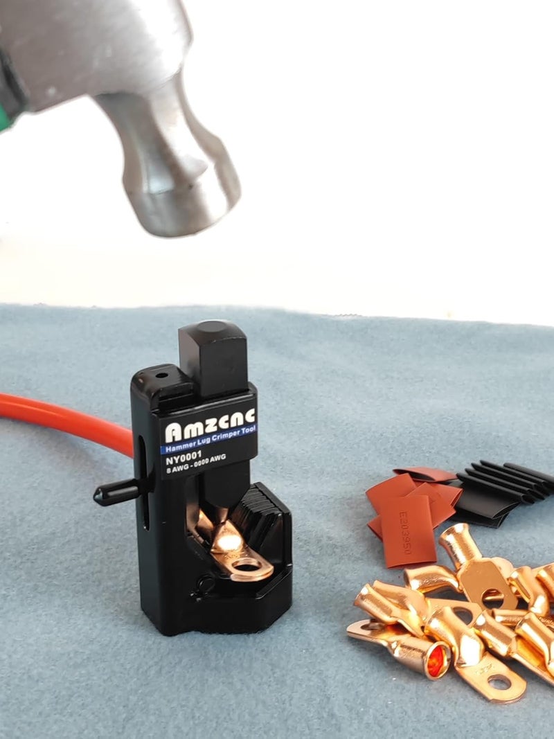 AMZCNC Hammer Lug Crimper Tool - 0000 AWG Battery and Welding Cables(8 AWG TO 4/0 Wire Gauge) - Image 5