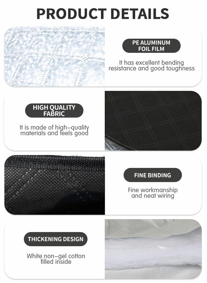 GROIC Car Sun Shade, Car Windscreen Sun Shade UV Front Screen Sunshade Cover,Car Cool Windshield Dust Coverfor Use on Front Window Exterior, Dust Water Resistant Snow Ice Cover,Auto Supplies - Image 3