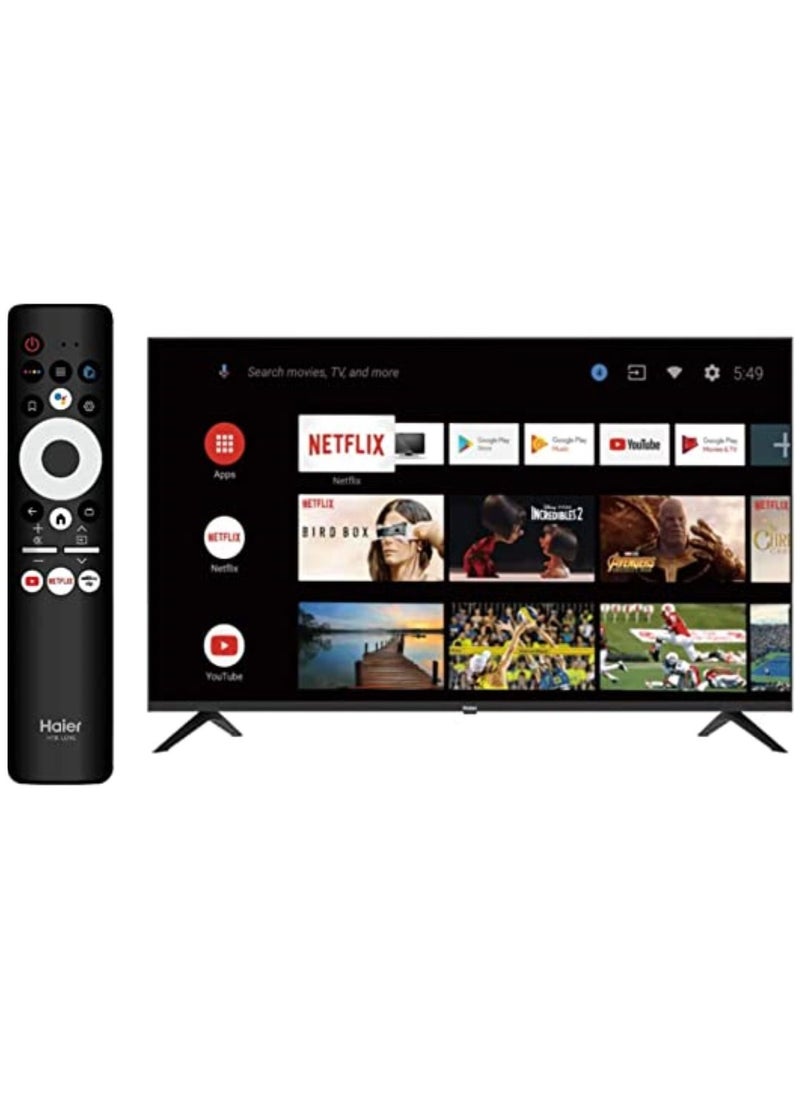 Haier - Haier 32 Inch 4K UHD Smart TV With Android 11 Google Assistant, Google Play, Netflix, YouTube, Wi-Fi, Bluetooth, Color Black Model-H32K6G - Image 1
