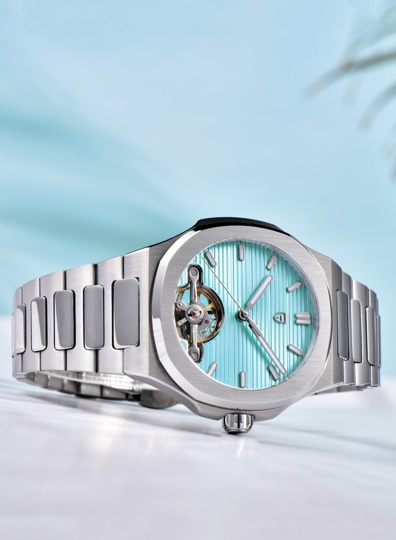 PAGANI DESIGN Luxury Men's Mechanical Automatic Watches, Skeleton Tourbillon, Stainless Steel Strap With Sapphire Glass Watch Window, Elegant Stylish, Fashion Business Men's Watch - Image 3