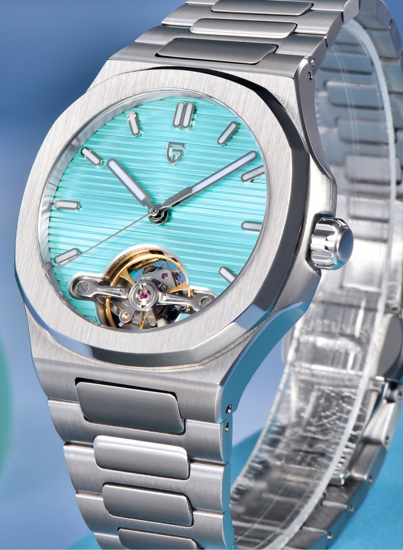 PAGANI DESIGN Luxury Men's Mechanical Automatic Watches, Skeleton Tourbillon, Stainless Steel Strap With Sapphire Glass Watch Window, Elegant Stylish, Fashion Business Men's Watch - Image 5