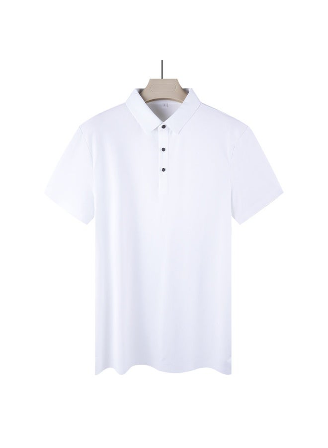 Men's Summer Fashionable Comfortable Classic Simple Polo Shirt Pure Color Collar Youth Breathable Casual Short Sleeve T-shirt - Image 1