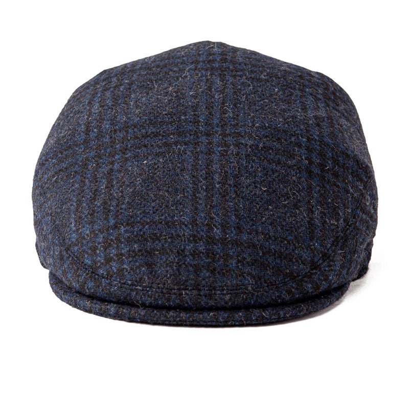 FEINION Men's Wool Tweed Newsboy Ivy Cap Gatsby Golf Flat Hat (Plaid Blue, 7 3/4) - Image 3