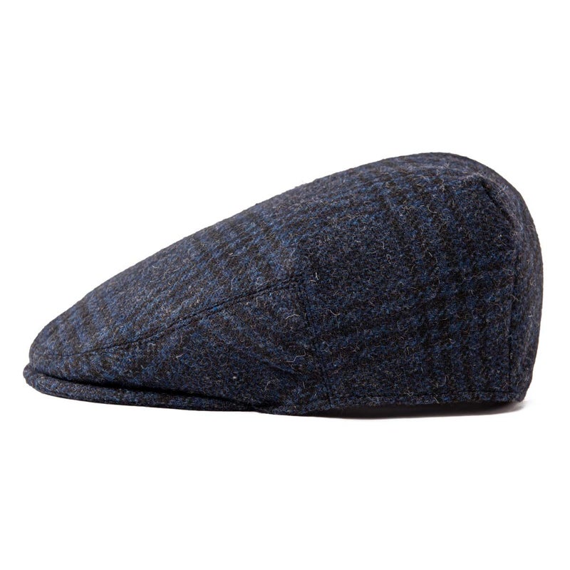 FEINION Men's Wool Tweed Newsboy Ivy Cap Gatsby Golf Flat Hat (Plaid Blue, 7 3/4) - Image 2