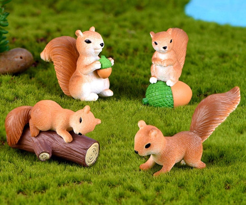 Chocozone Cute Miniatures Garden Decoration Home Decor Ladscape Miniature Gifts for Kids & Girlfriend (Squirell) (Squirell) - Image 1