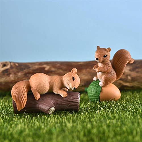 Chocozone Cute Miniatures Garden Decoration Home Decor Ladscape Miniature Gifts for Kids & Girlfriend (Squirell) (Squirell) - Image 5