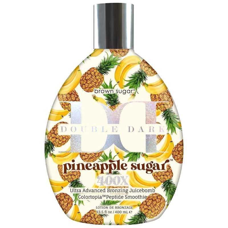 Brown Sugar Pineapple Sugar 400X Ultra Advanced Double Dark Bronzing Juicebomb Tanning Lotion 135oz  Tropical Pineapple Blend with Skin Hydrators  Tattoo Enhancers