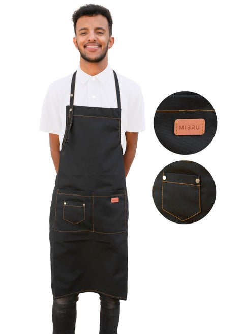 Apron Barista Fabric With Comfort Pockets And Black Expandable Straps