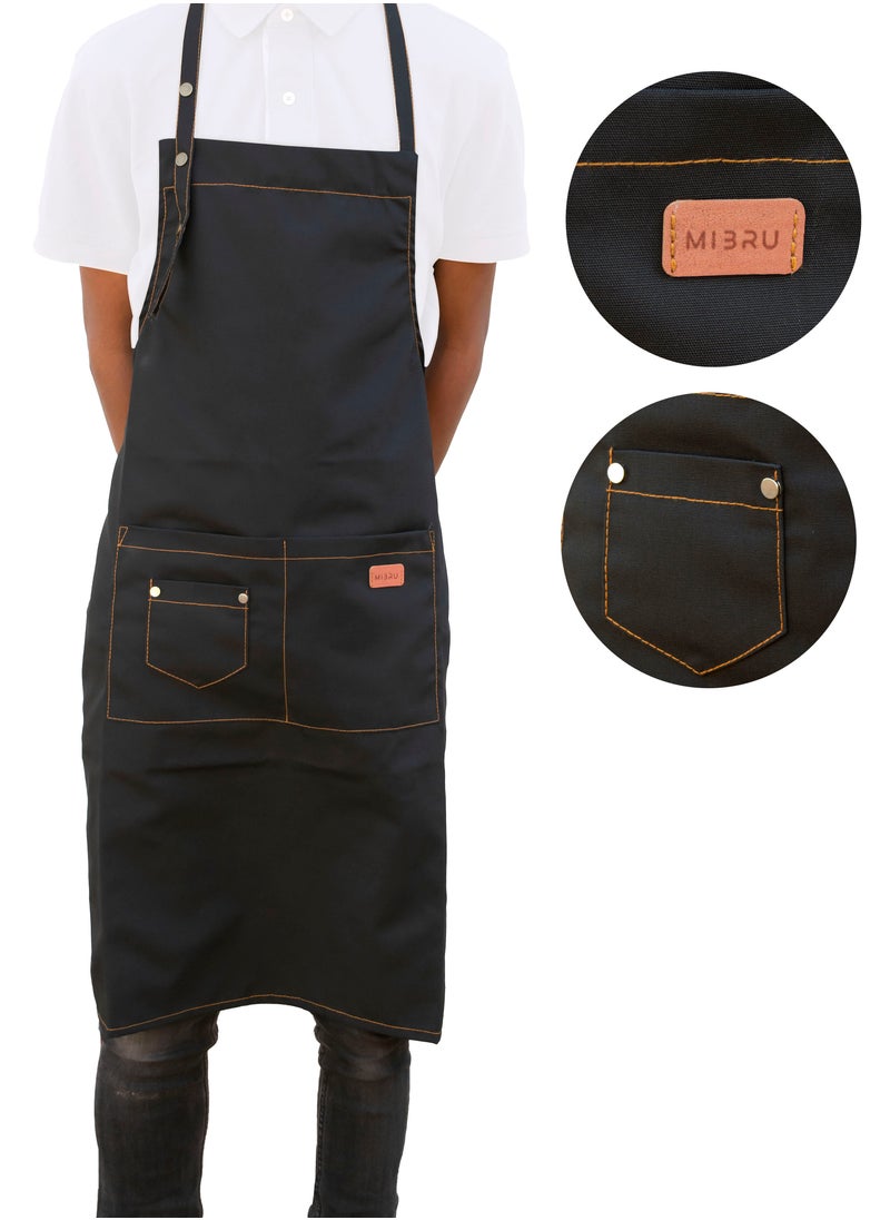 Apron Barista Fabric With Comfort Pockets And Black Expandable Straps