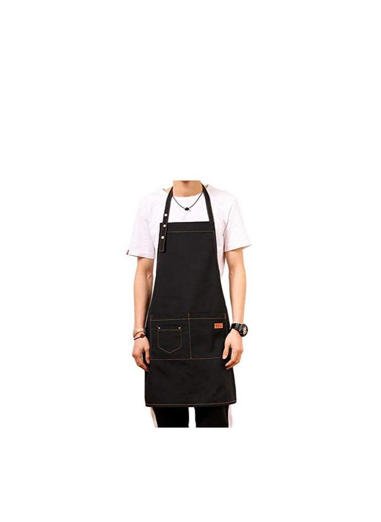 Apron Barista Fabric With Comfort Pockets And Black Expandable Straps
