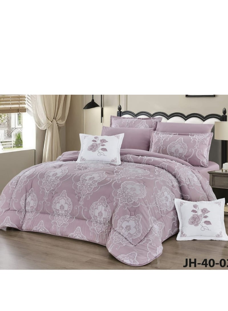 Moon Summer bedspread, 4 pieces, one and a half, elegant design with lace line, suitable for bed size 120 x 200, quilt size 170 x 220 cm  - Image 1