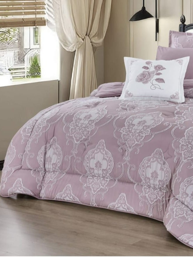 Moon Summer bedspread, 4 pieces, one and a half, elegant design with lace line, suitable for bed size 120 x 200, quilt size 170 x 220 cm  - Image 3