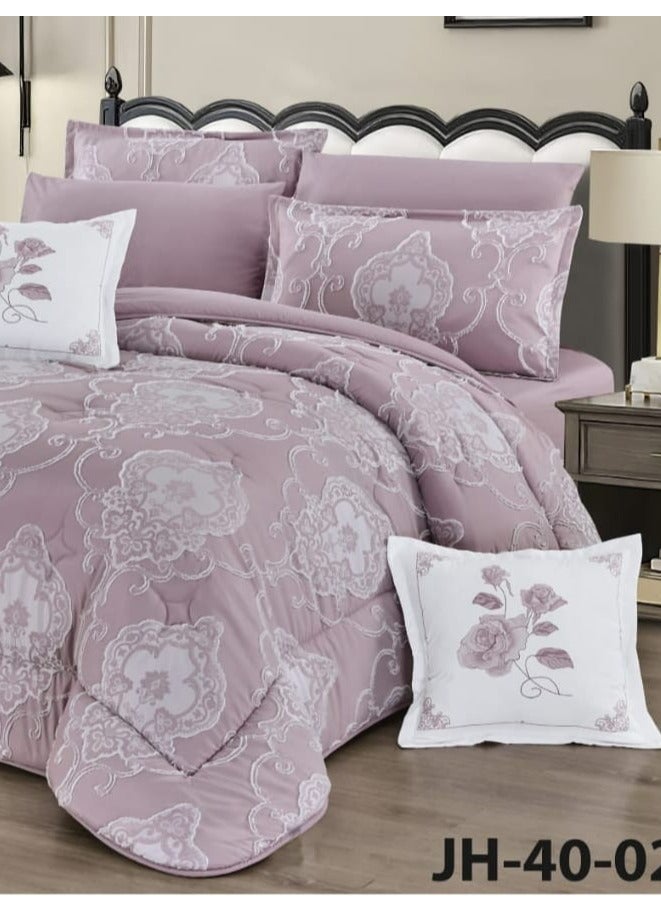 Moon Summer bedspread, 4 pieces, one and a half, elegant design with lace line, suitable for bed size 120 x 200, quilt size 170 x 220 cm  - Image 2