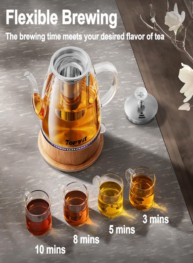 Topwit Electric Kettle Glass, For Hot Water, Tea and Coffee Dual Purpose Design, BPA-Free, 1L Pour Over Removable Stainless Steel Infuser, Auto-shut Off & Boil-dry Protect - Image 5