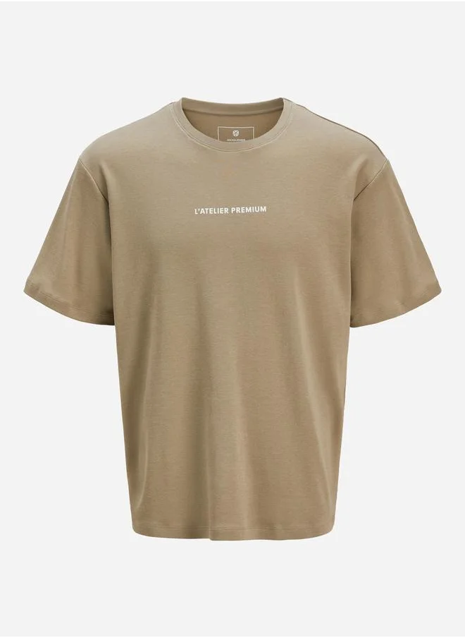 JACK & JONES Slogan Print Round Neck T-Shirt