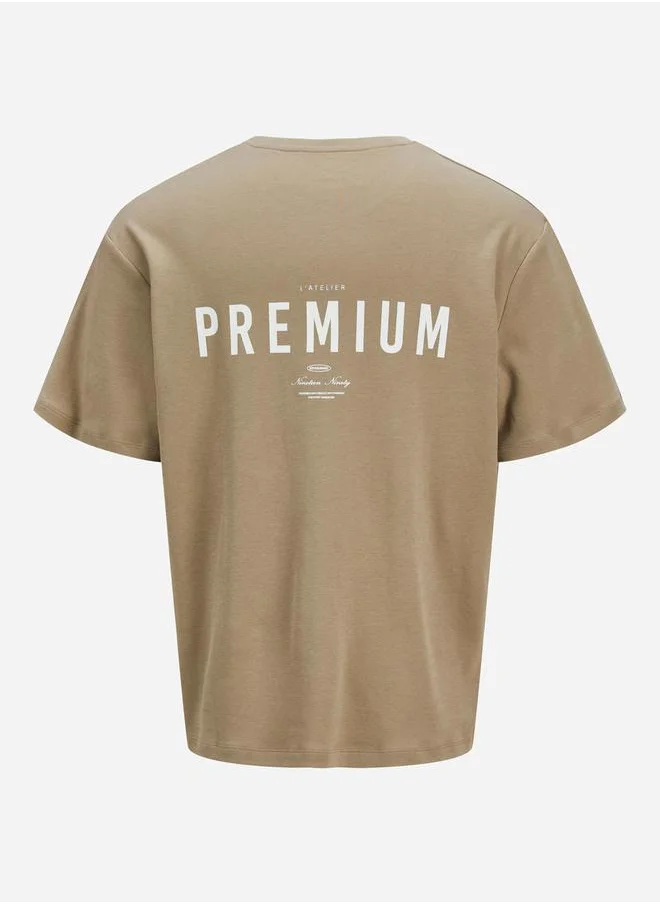 JACK & JONES Slogan Print Round Neck T-Shirt