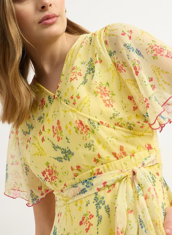 Styli Floral Chiffon Dress