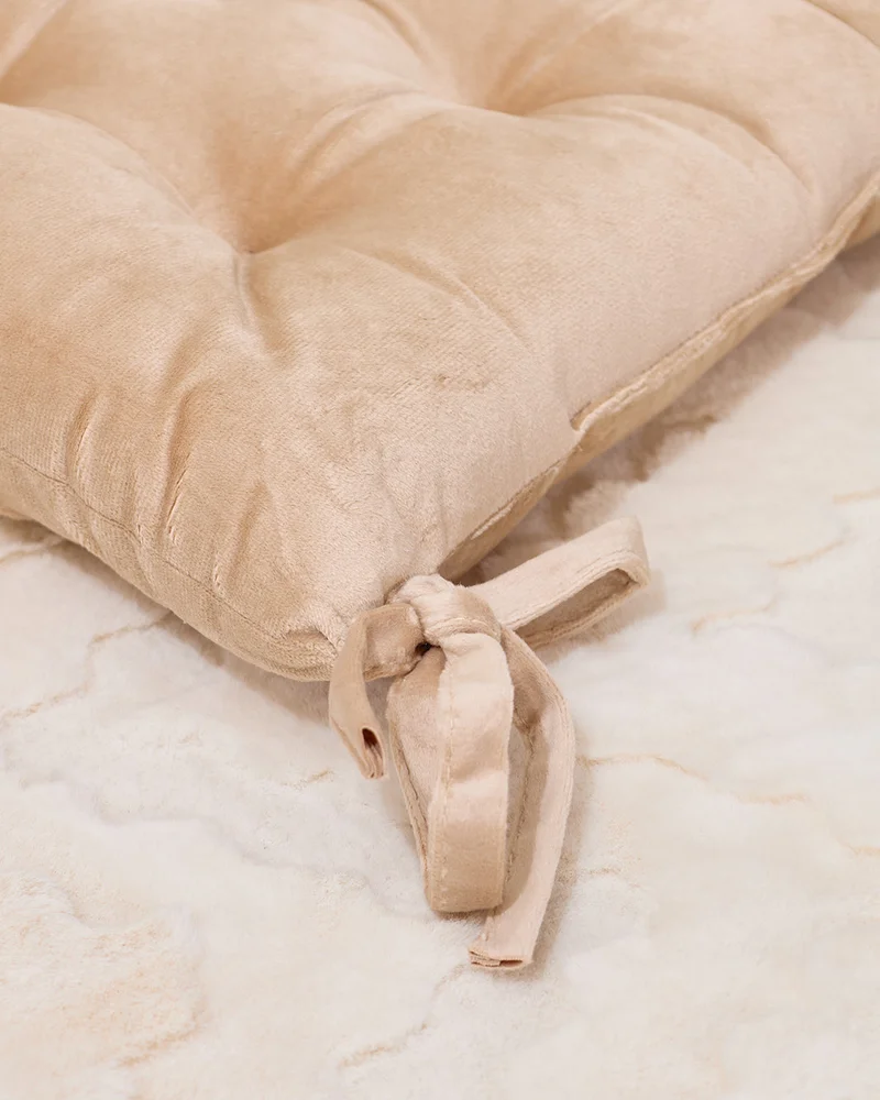 REDTAG Beige Velvet Chair Pad