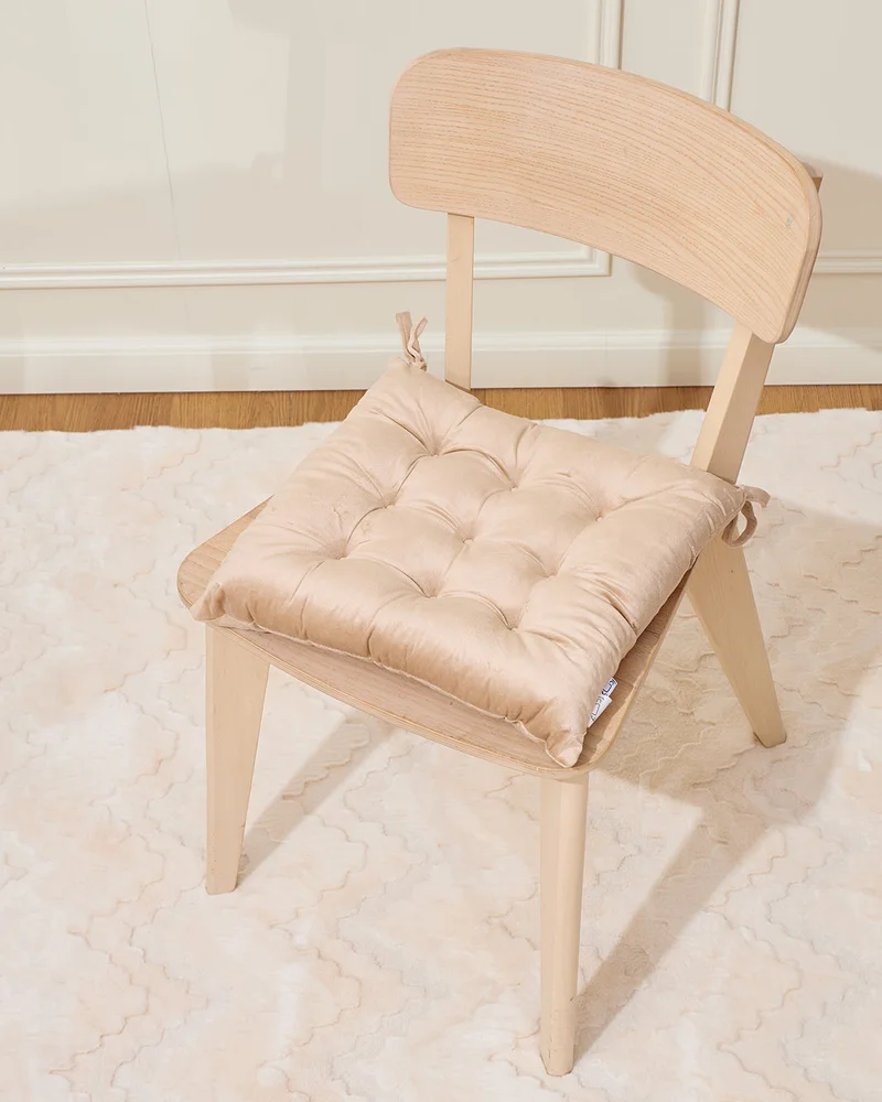 REDTAG Beige Velvet Chair Pad