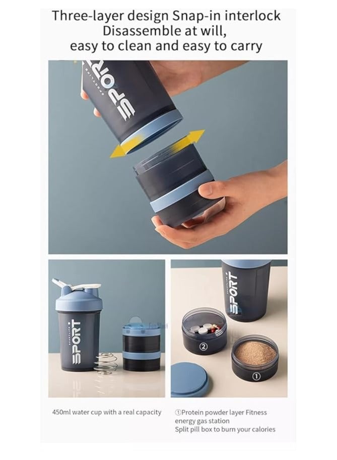 Generic Unbreakable Shaker Bottle - Gym Bottle Cup; Non-Toxic for Office, Sports, School, Gym, Yoga 450ml Stainless Steel - Image 4
