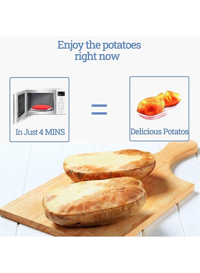 HS Microwave Potato Bag, Reusable Express Microwave Potato Cooker Bag, Baked Potato Cooker Perfect Potatoes 4 Minutes, Red Baked Pouch, 19x25cm 3 Pack  - Image 3