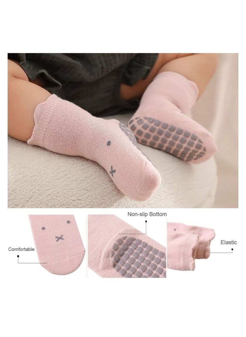 Baby Socks for Girls Boys 5 Pairs Cute Animal Cartoon Toddler Kids Anti-Slip Socks - Image 3