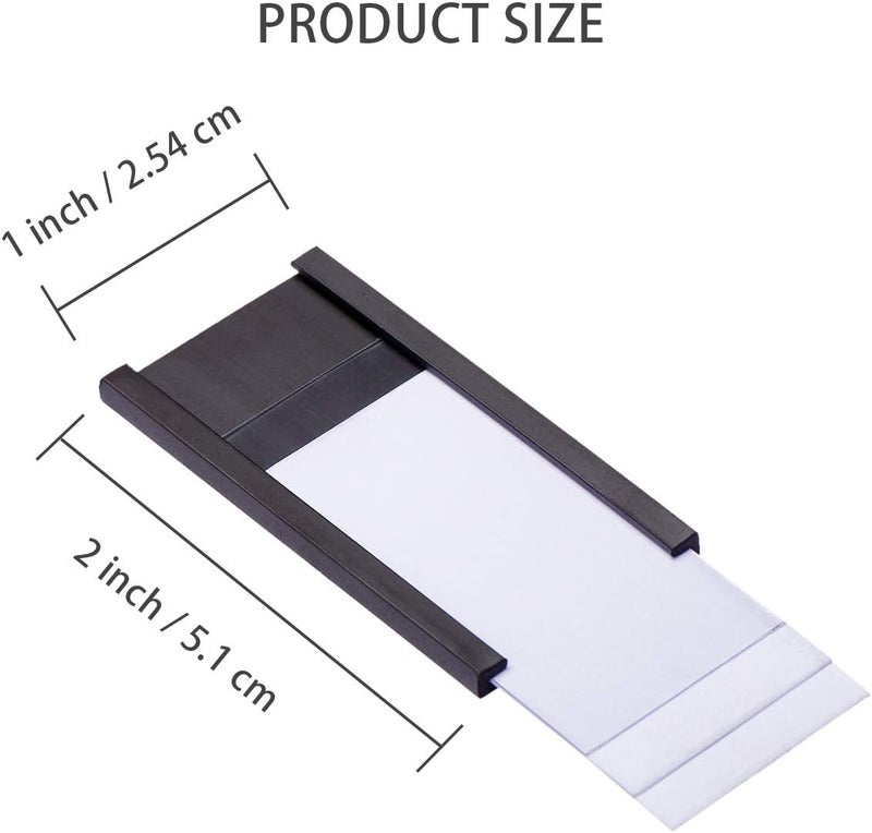 EEOYU Magnetic Label Holders with Magnets Magnetic Data Card Holders with Clear Plastic Protectors for Metal Shelf, Whiteboard, Set of 50 (1 x 2 Inch) - Image 2