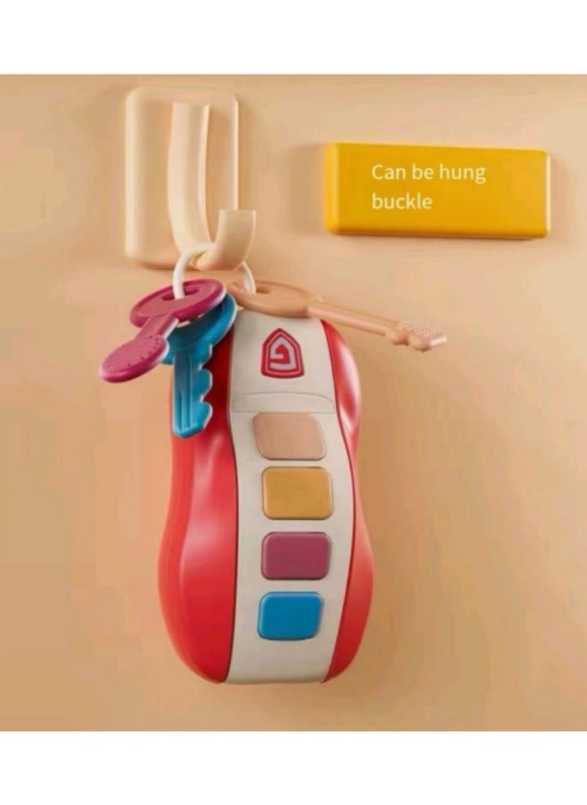 Musical Car Key Toy Smart Remote Key Toy Musical Keychain For Kids Red  - Image 5