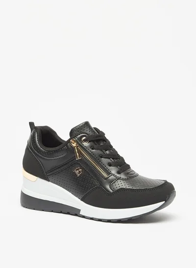 Flora Bella By Shoexpress Women's Panelled Lace-Up Wedge Sneakers
