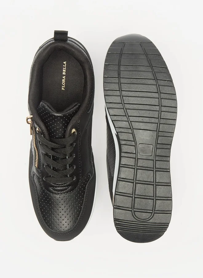 Flora Bella By Shoexpress Women's Panelled Lace-Up Wedge Sneakers