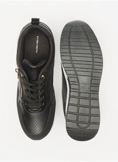 Flora Bella By Shoexpress Women's Panelled Lace-Up Wedge Sneakers  - Image 4